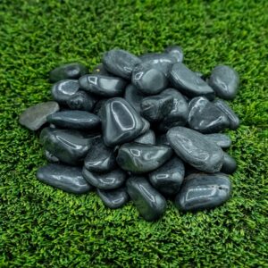 Black Super Polished Beach Pebbles .75”-1.25”